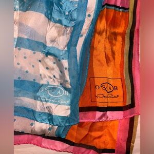 Oscar de la Renta Multicolor Silk Scarf lot bundle of 2